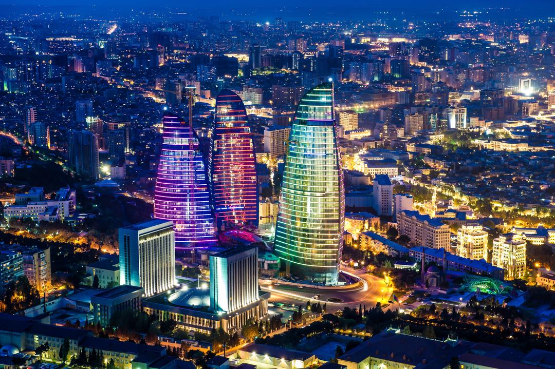 The Flame Towers in Baku Azerbaijan